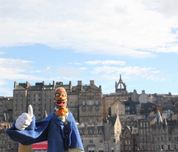 Igor in Edinburgh with the old town in background