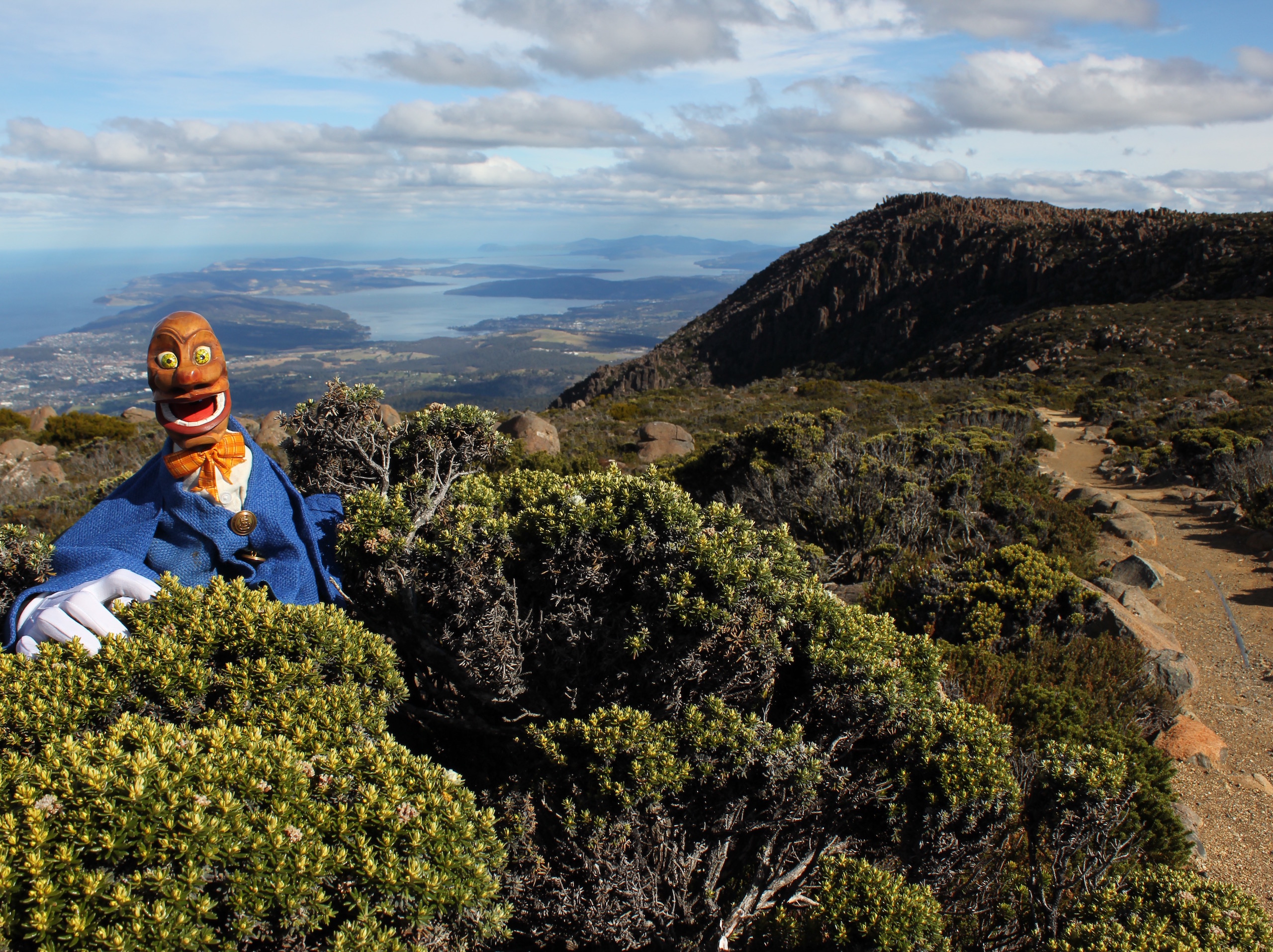 Igor in Tasmania at the top of Mt Wellington