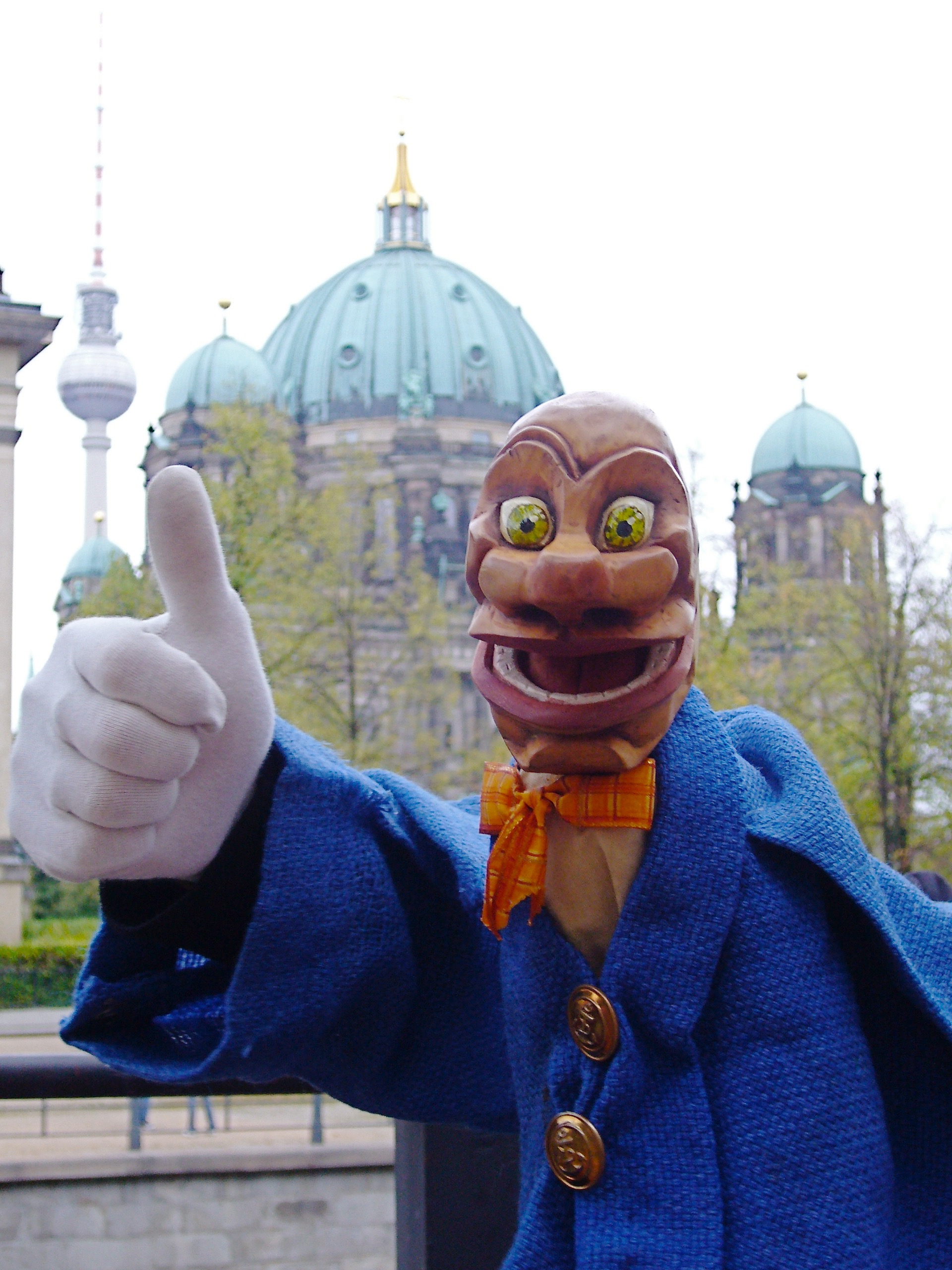 Igor in Berlin with Fernsehturm und Berliner Dom