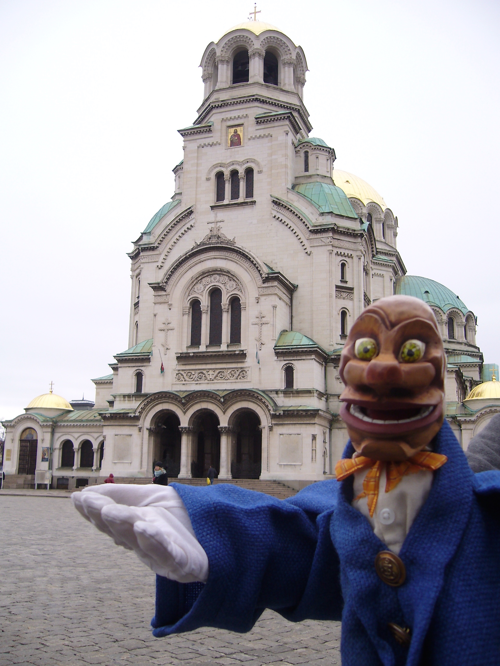 Igor and the Alexander Nevsky cathedral in Sofia, Bulgaria