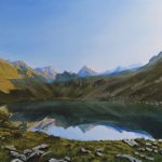 Peinture huile, paysage, nature, Louvie, haut val de bagnes, suisse