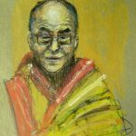 Peinture, acrylic, Dalaï Lama
