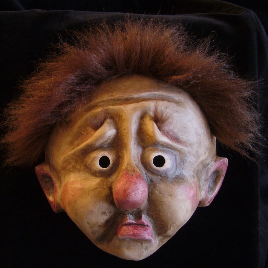 Masque expressif, papier mâché, théâtre, mask